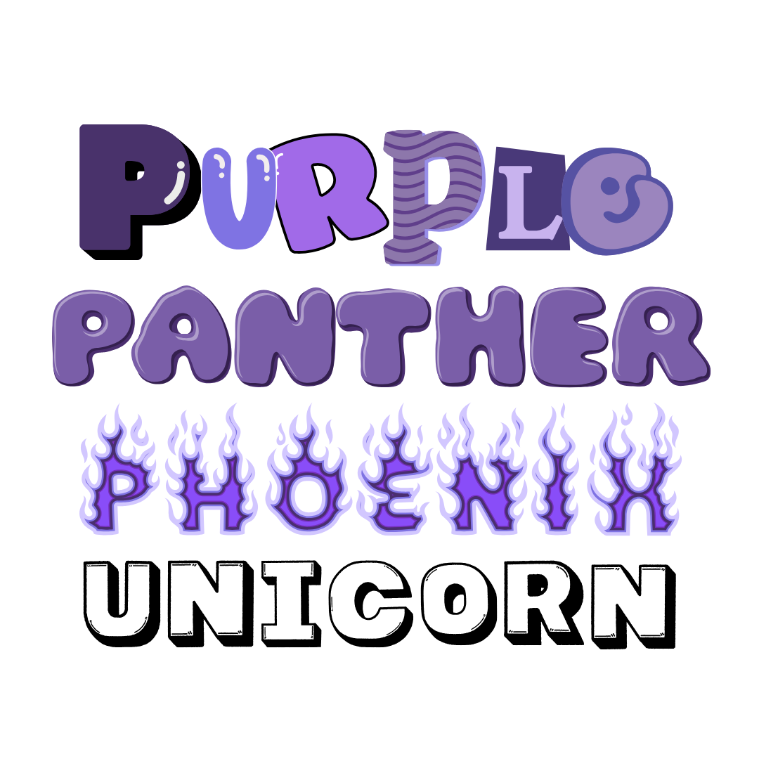 Purple Panther Phoenix Unicorn